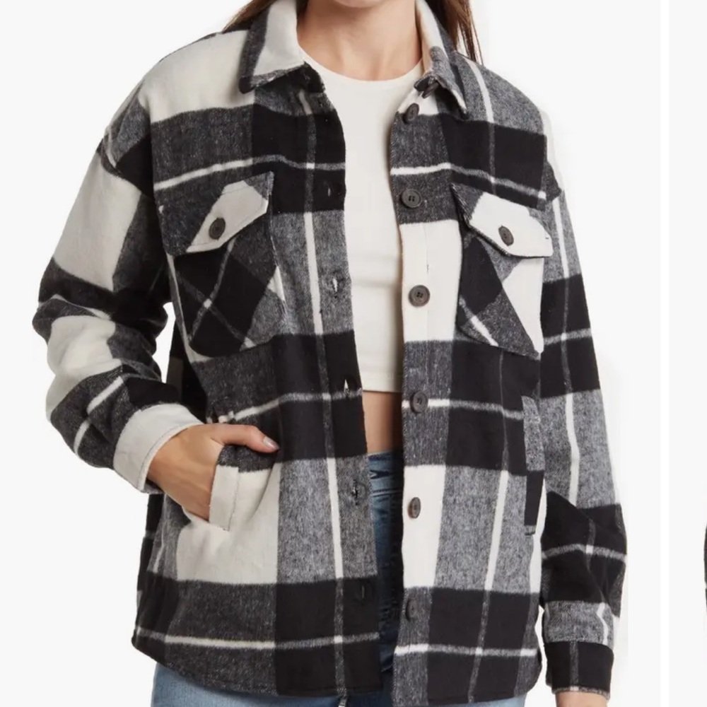 Thread & Supply Plaid Shirt Jacket L